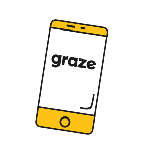 phone with graze logo